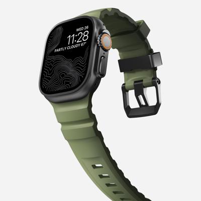 Nomad Rocky Point Band Apple Watch 42mm / 44mm / 45mm / 49mm Forest Connector Black