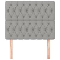 Hoofdborden 2 st 100x7x78/88 cm stof lichtgrijs - thumbnail