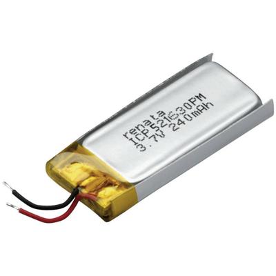 Renata ICP521630PM Speciale oplaadbare batterij Prismatisch Kabel LiPo 3.7 V 250 mAh 1 stuk(s)