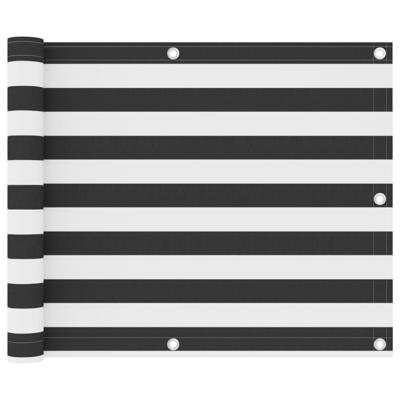 Balkonscherm 75x500 cm oxford stof antraciet en wit