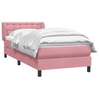 Boxspring met matras fluweel roze 90x210 cm - thumbnail