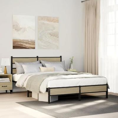 Bedframe zonder matras hout sonoma eikenkleurig 140x190 cm