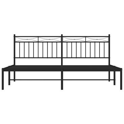 Bedframe met hoofdbord metaal zwart 183x213 cm Bedframe met hoofdbord metaal zwart 183x213 cm