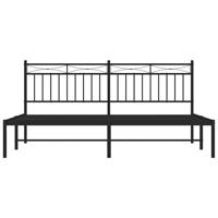 Bedframe met hoofdbord metaal zwart 183x213 cm - thumbnail
