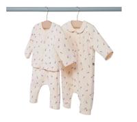 Lange katoenen jumpsuit voor baby PETIT BATEAU vanille - thumbnail