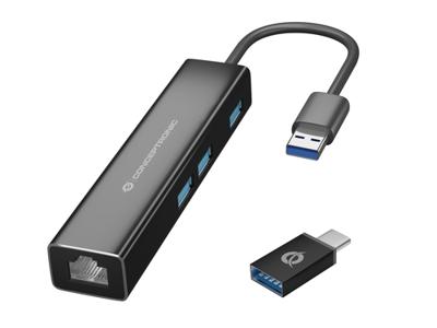 Conceptronic DONN07BA interface hub USB 3.2 Gen 1 (3.1 Gen 1) Type-A 5000 Mbit/s Zwart Conceptronic DONN07BA interface hub USB 3.2 Gen 1 (3.1 Gen 1) Type-A 5000 Mbit/s Zwart