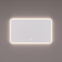 HIPP Design spiegel met Afgeronde Hoeken LED Verlichting Rondom 100 x 70 x 3 cm met Spiegelverwarming Kleurenwissel Touch Dimmer - thumbnail