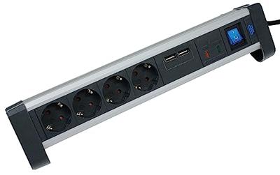 Buro stekkerdoos met 2 USB laders Buro stekkerdoos met 2 USB laders