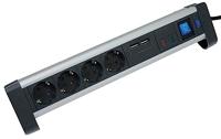 Buro stekkerdoos met 2 USB laders - thumbnail