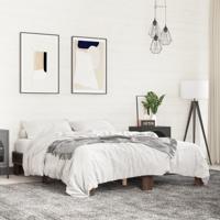 Bedframe bewerkt hout metaal bruin eikenkleur 150x200 cm - thumbnail