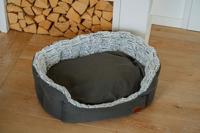 Nobby Cacho ovaal comfortbed, 55 x 50 x 21 cm, donkergrijs - thumbnail