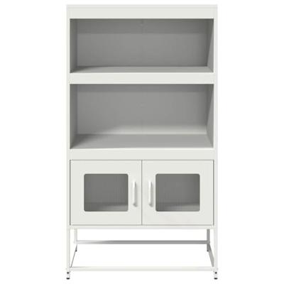 Hoge kast 68x39x123 cm staal wit