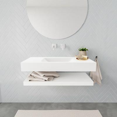 Aqua Splash Badkamermeubel AQS Ibiza 100 cm met Planchet Solid Surface Mat Wit - Badmeubel Ibiza 100 cm Solid Surface Planchet Spoelbak Midden Mat Wit Aqua Splash Badkamermeubel AQS Ibiza 100 cm met Planchet Solid Surface Mat Wit - Badmeubel Ibiza 100 cm Solid Surface Planchet Spoelbak Midden Mat Wit