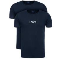 Armani T-shirts Monogram 2-pack blauw - thumbnail