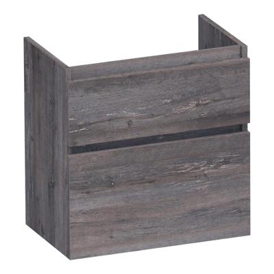 Brauer Delight - Onderkast Ondiep - 60 cm - met 2 Softclose Lades Greeploos en 1 Sifon Uitsparing - Driftwood