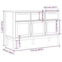 Dressoir FLORO 114x43x74 cm massief grenenhout wit - thumbnail