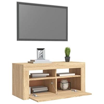 VidaXL Tv-meubel met led-verlichting 90x35x40 cm sonoma eikenkleurig