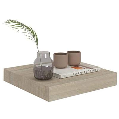 Wandschappen zwevend 2 st 23x23,5x3,8 cm MDF eikenkleurig