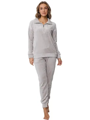 Warm velours huispak - Modern brown - Warm 2-delig pyjama pak fleece - 48 - Creme - 48 - 48 - 48 - 48 - 48 - 48 - 48 - 48 - 48 - 48 - 48