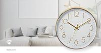 Ronde wandklok | Diameter 30 cm | Eenvoudig te lezen cijfers | Goud - thumbnail