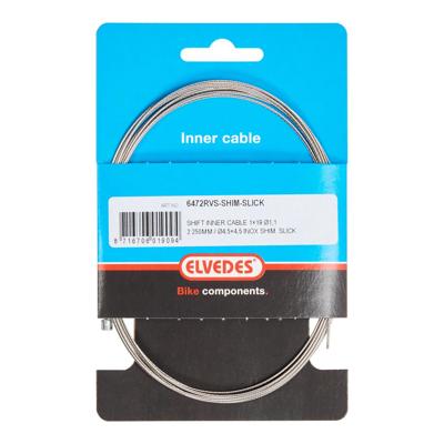 Elvedes Schakel binnenkabel 2250mm 1×19 draads rvs slick ø1,1mm met n-nippel ø4,5 × 4,5