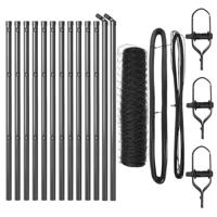 VidaXL Afrasteringspaal grijs 25 x 0,5 m (50 mm gaas) staal - thumbnail