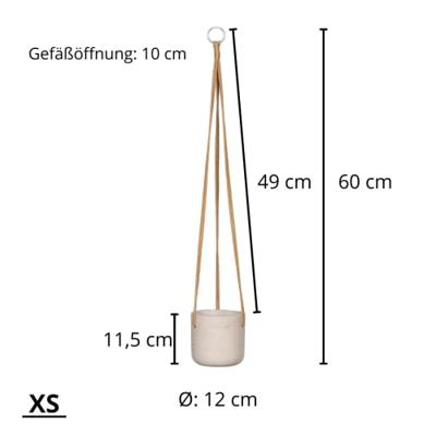 Rough Eco-line hangende bloempot XS 12x12 cm Charlie lichtgrijs