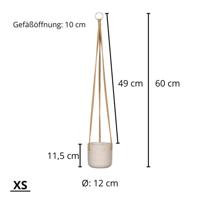 Rough Eco-line hangende bloempot XS 12x12 cm Charlie lichtgrijs - thumbnail