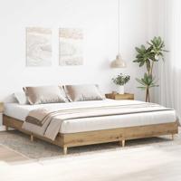 Bedframe zonder matras 200x200 cm spaanplaat artisanaal eiken - thumbnail
