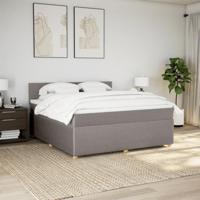 Boxspring met matras stof taupe 180x200 cm - thumbnail