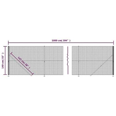 Draadgaashek met flens 1,4x10 m groen