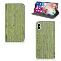 Apple iPhone Xs Max Book | Wallet Case | Green Wood - thumbnail