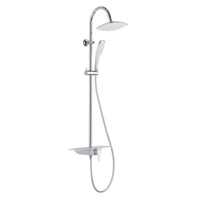 WATERWAY hoofddouche met ééngreepsmengkraan en planchet, chroom-wit wellness-hoofddouche met antikalk nozzles, hoofddouche: ca. 20 x 20 cm handdouche met antikalk nozzles, maat: (b x. L) ca. 6,4 x WATERWAY hoofddouche met ééngreepsmengkraan en planchet, chroom-wit wellness-hoofddouche met antikalk nozzles, hoofddouche: ca. 20 x 20 cm handdouche met antikalk nozzles, maat: (b x. L) ca. 6,4 x
