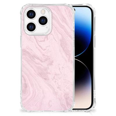 iPhone 14 Pro Anti-Shock Hoesje Marble Pink - Origineel Cadeau Vriendin iPhone 14 Pro Anti-Shock Hoesje Marble Pink - Origineel Cadeau Vriendin