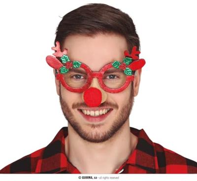 Bril Rendier Rood Funny Nose