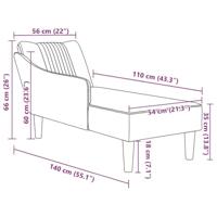 Chaise longue met rechterarmleuning stof wolk grijs - thumbnail