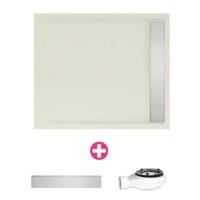 Douchevloer Xenz Easy Tray | 90x90 cm | Incl.Gootcover en Afvoersifon | Acryl | Vierkant | Pergamon glans - thumbnail