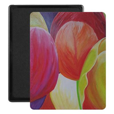 Lunso - Kobo Aura Edition 1 hoes (6 inch) - Vegan Saffiano Leren sleep cover - Tulpen