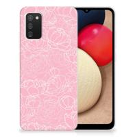 Samsung Galaxy A02s | TPU Case | White Flowers - thumbnail