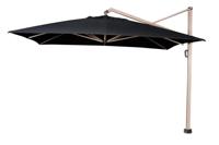 Platinum | Zweefparasol Icon Premium 350 x 350 cm Houtlook | Faded Black - thumbnail