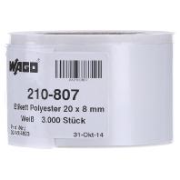 WAGO 210-807 Etiket voor thermotransferbedrukking 20 x 8 mm Kleur van het label: Wit Aantal etiketten: 3000 - thumbnail