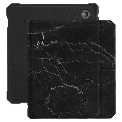 Lunso - Kobo Libra 2 (7 inch) - Vegan saffiano leren sleepcover hoes - Marble Shire Lunso - Kobo Libra 2 (7 inch) - Vegan saffiano leren sleepcover hoes - Marble Shire
