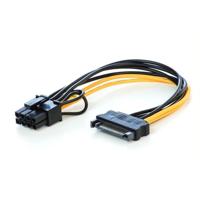 15Pin SATA Male to 8 (6+2) Pin Female Graphic Card Power Cable, Approx 20CM - thumbnail