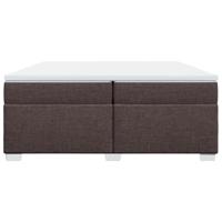 Boxspring met matras stof donkerbruin 200x200 cm - thumbnail