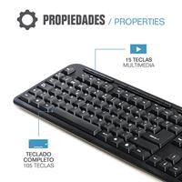 Toetsenbord iggual CK-BASIC-120T QWERTY USB Zwart Spaans Aap (1 Onderdelen) - thumbnail