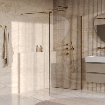 Brauer Oblivion - Inloopdouche - Helder Glas - 130 x 200 cm - incl. Glascoating - PVD Goud Geborsteld