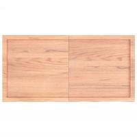 Tafelblad 120x60x(2-4)cm behandeld massief eikenhout lichtbruin - thumbnail