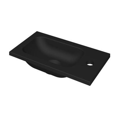 INK Enter Fontein - 40x22x1.6cm - 1 kraangat - porselein zwart mat 3404368 INK Enter Fontein - 40x22x1.6cm - 1 kraangat - porselein zwart mat 3404368