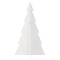 VidaXL Kerstdecoratie kerstboom 80 cm massief grenenhout wit - thumbnail