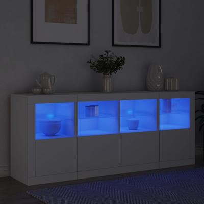 Dressoir met LED-verlichting 163x37x67 cm wit